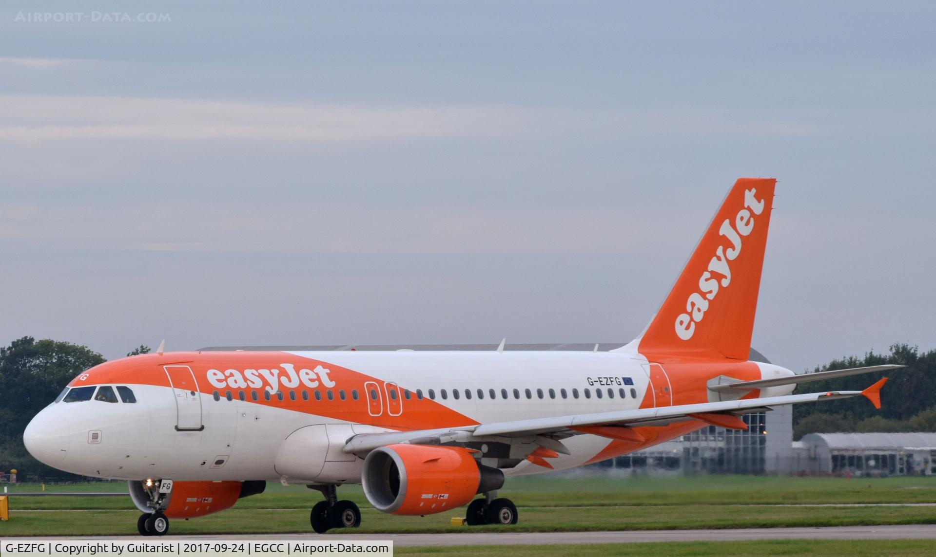 G-EZFG, 2009 Airbus A319-111 C/N 3845, At Manchester