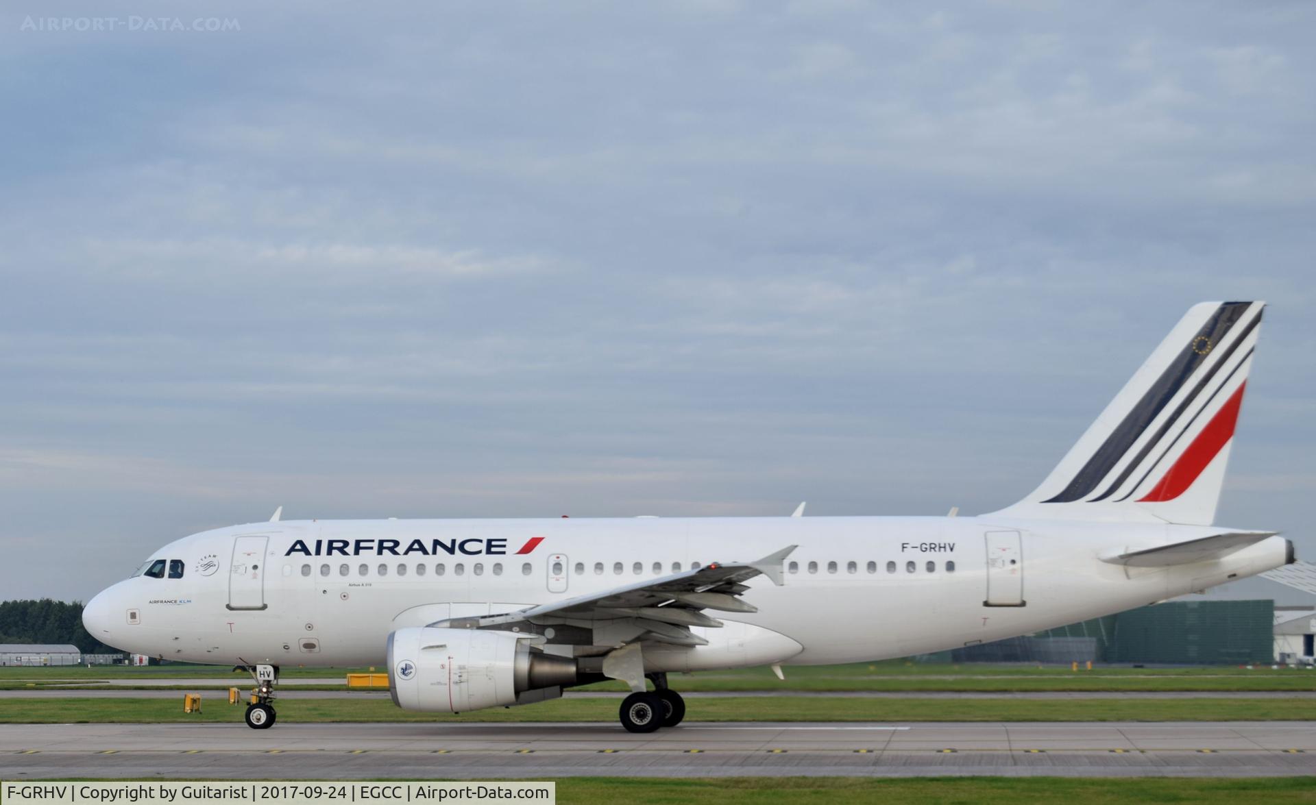 F-GRHV, 2001 Airbus A319-111 C/N 1505, At Manchester