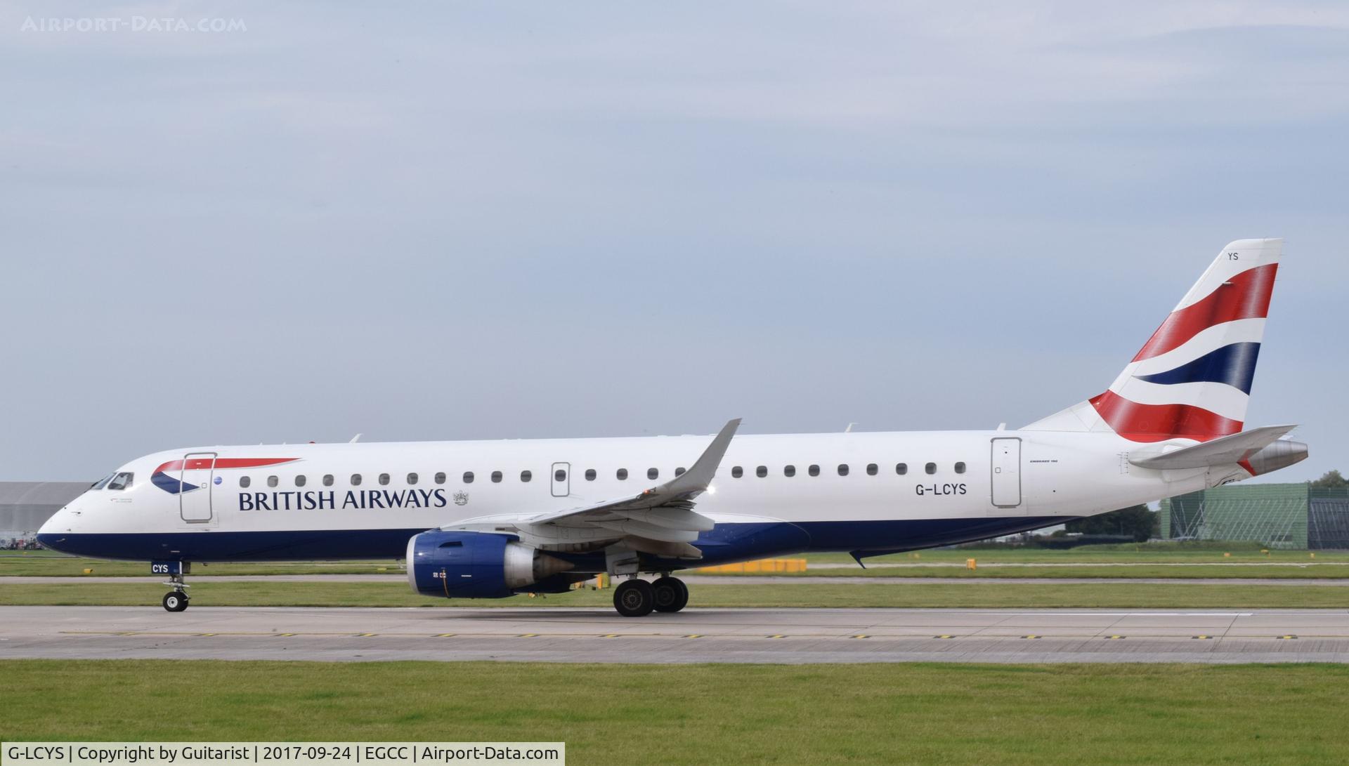 G-LCYS, 2014 Embraer 190SR (ERJ-190-100SR) C/N 19000663, At Manchester