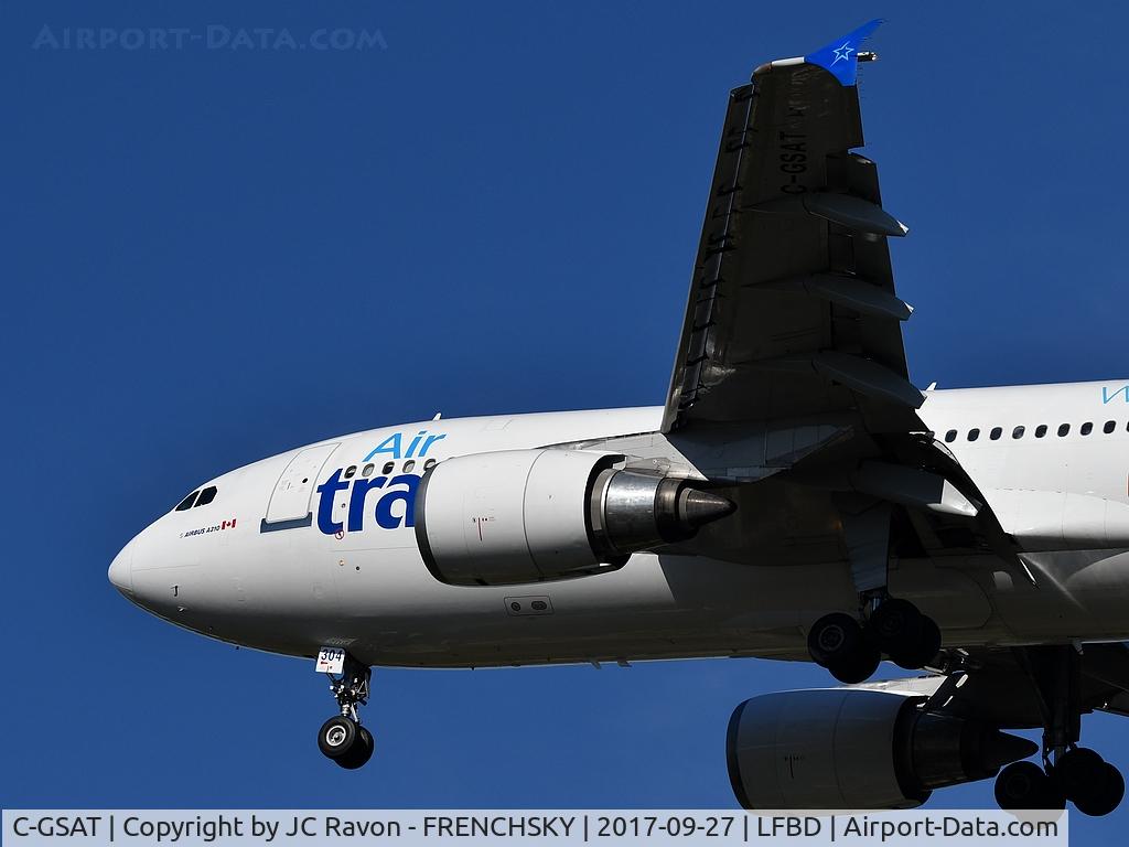 C-GSAT, 1991 Airbus A310-308 C/N 600, AIR TRANSAT from Montréal landing runway 23