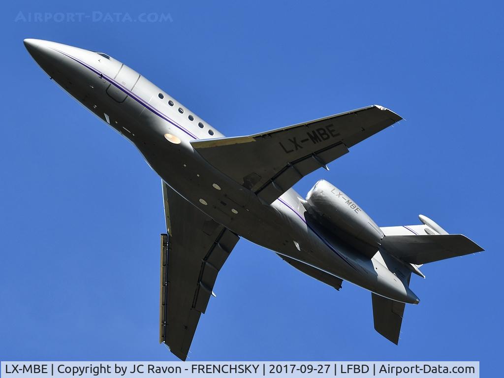 LX-MBE, 2003 Dassault Falcon 2000 C/N 208, Saint James Luxembourg take off runway 23