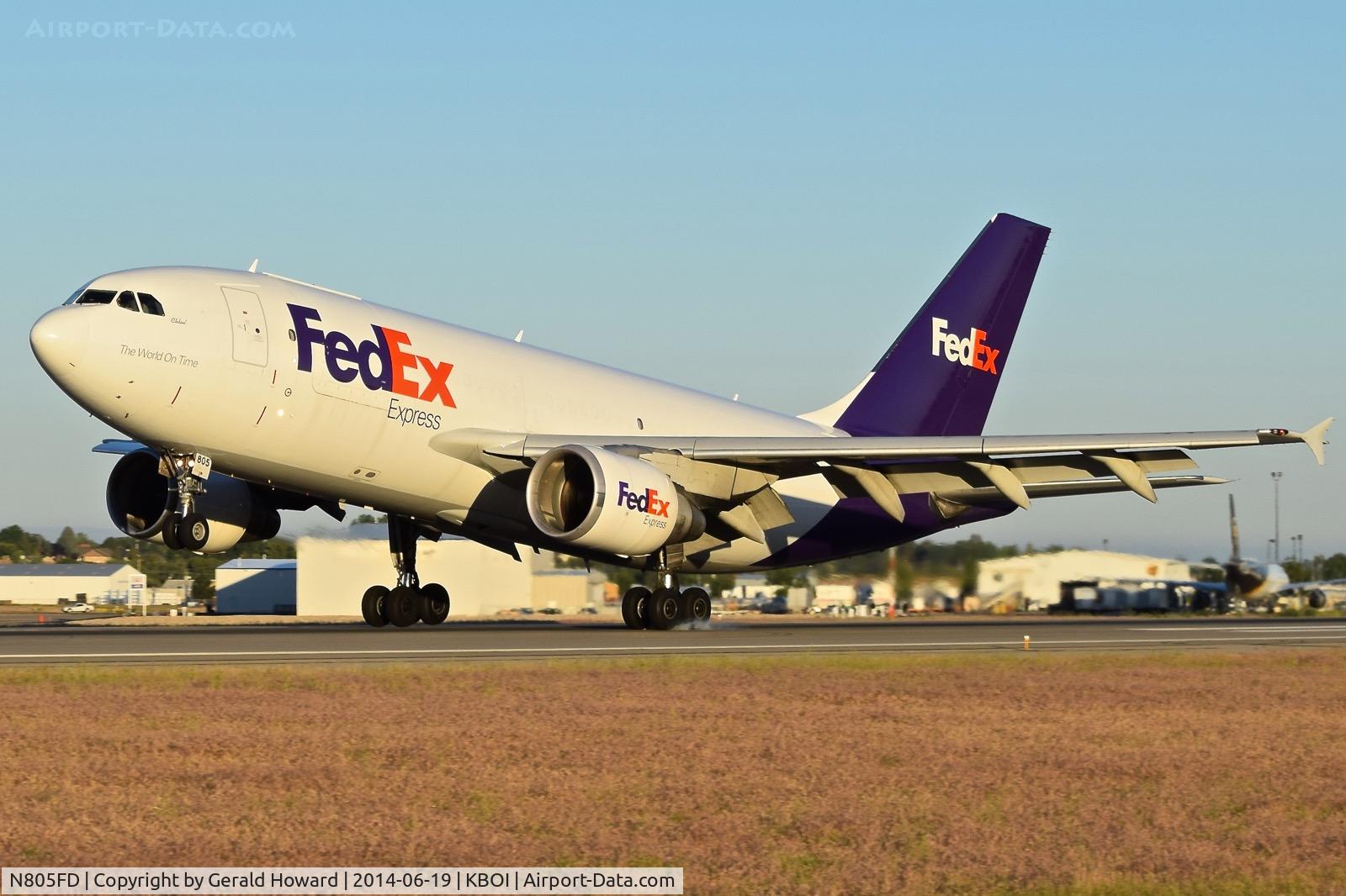 N805FD, 1988 Airbus A310-324 C/N 456, Left main gear just starting to touch down on RWY 10R.