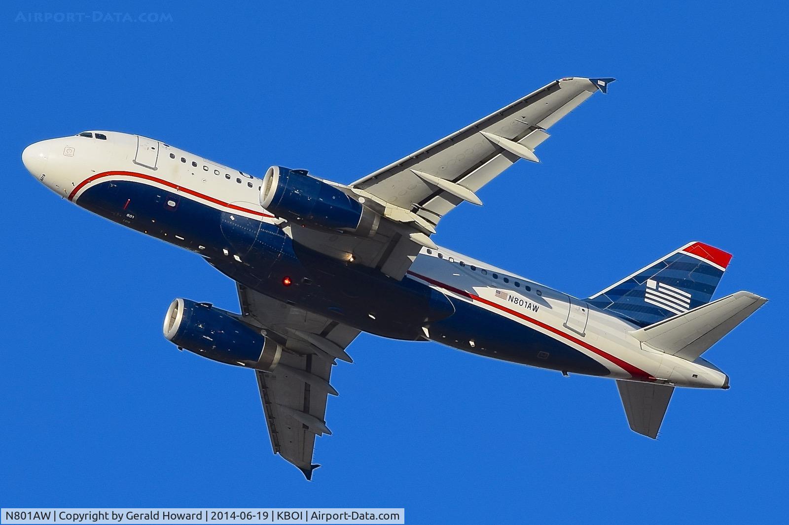 N801AW, 1998 Airbus A319-132 C/N 0889, Departing RWY 10R.