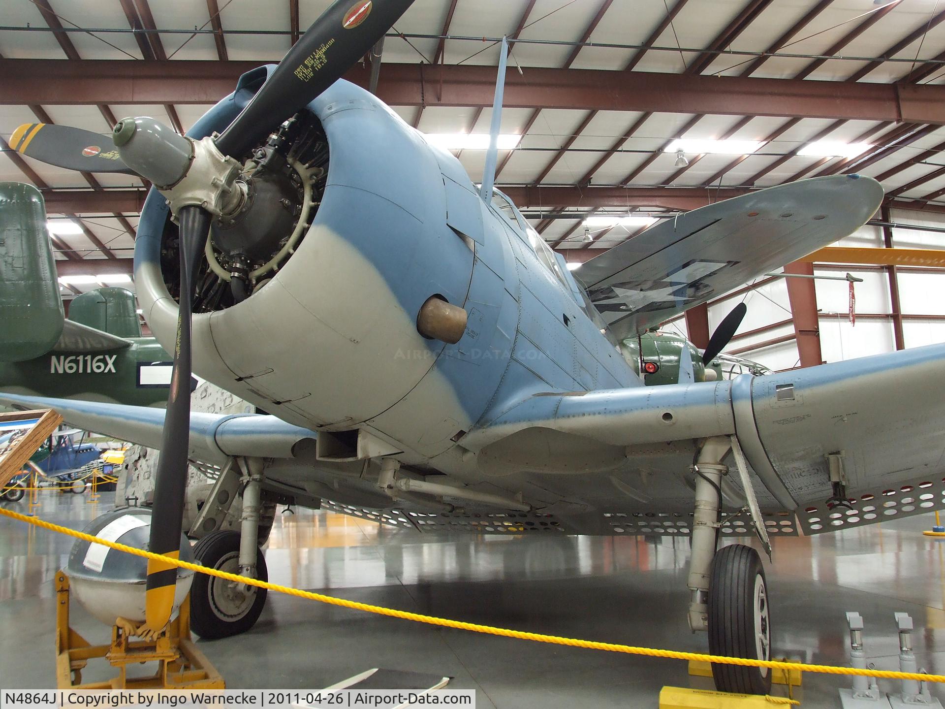 N4864J, Douglas SBD-4 Dauntless C/N 10518, Douglas SBD-4 Dauntless at the Yanks Air Museum, Chino CA