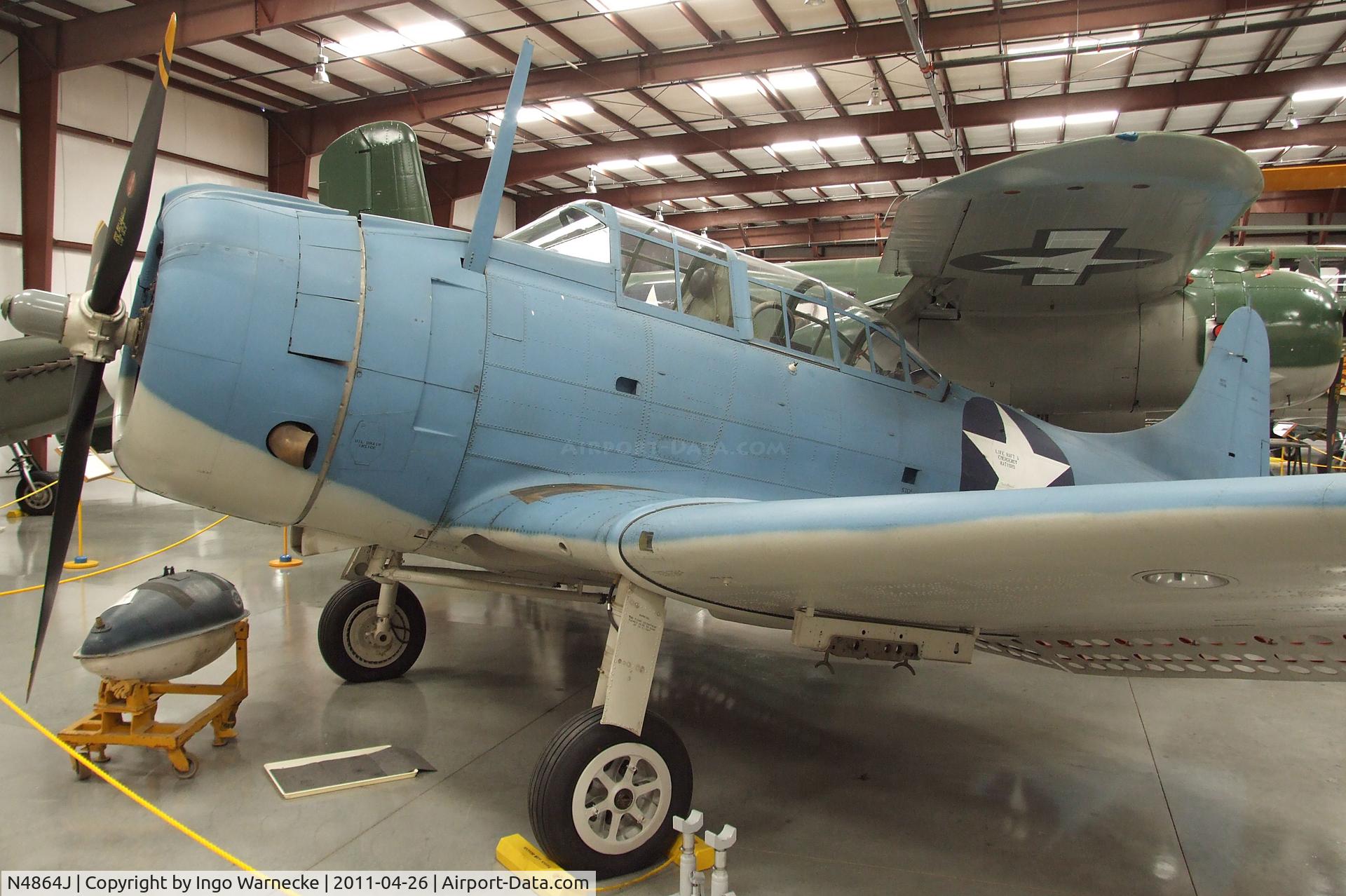 N4864J, Douglas SBD-4 Dauntless C/N 10518, Douglas SBD-4 Dauntless at the Yanks Air Museum, Chino CA