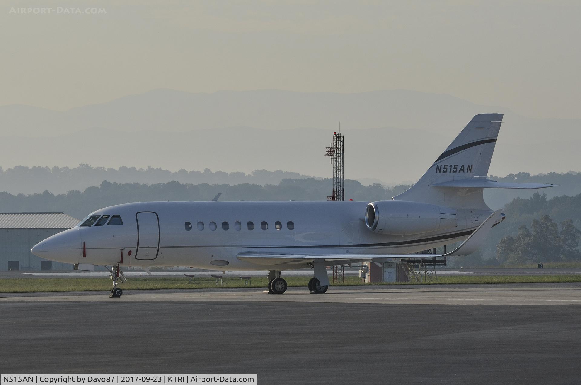 N515AN, 2015 Dassault Falcon 2000EX C/N 284, Parked at Tri-Cities Airport.