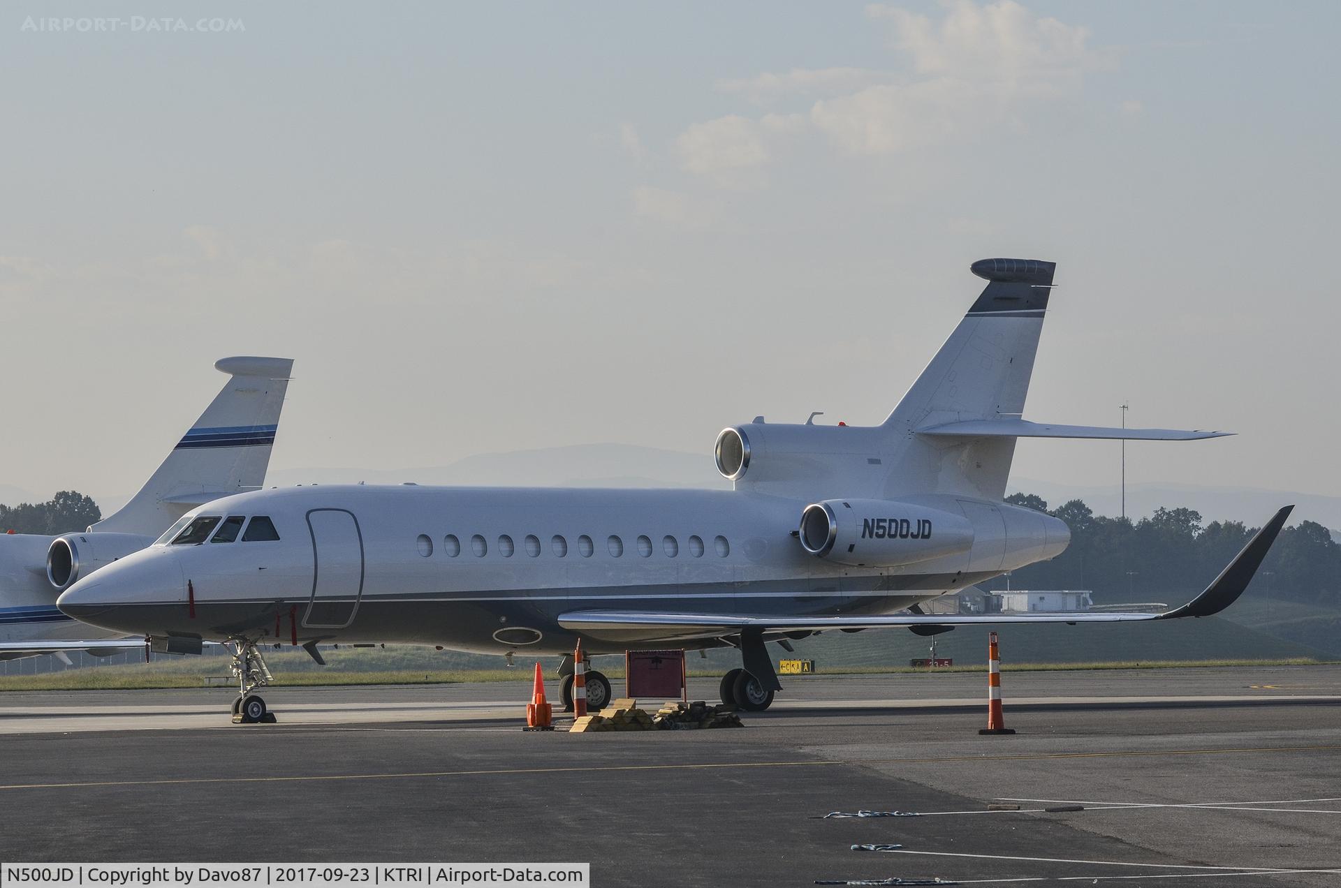 N500JD, 2001 Dassault Falcon 900C C/N 190, Parked at Tri-Cities Airport.