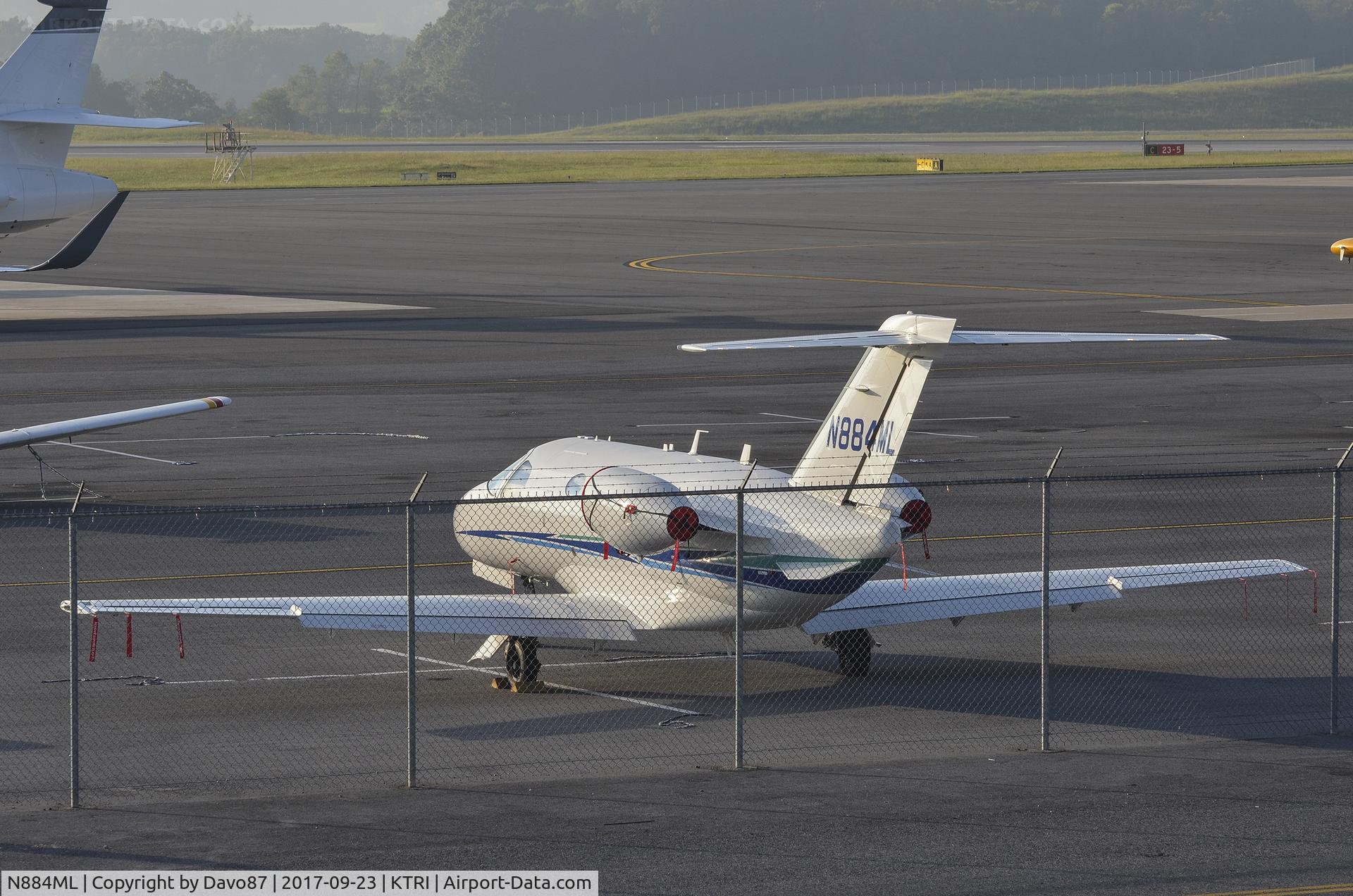 N884ML, 2016 Cessna 510 Citation Mustang C/N 510-0473, Parked at Tri-Cities Airport.