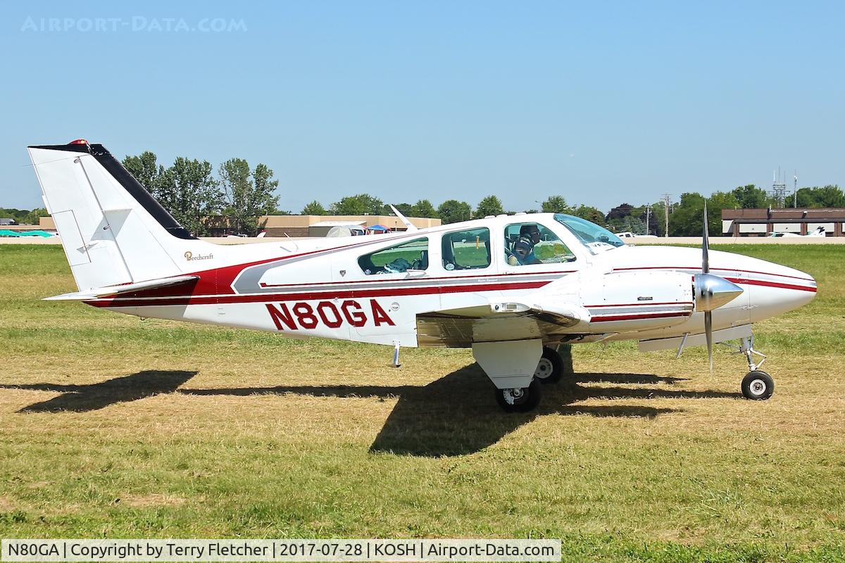 N80GA, 1979 Beech E-55 Baron C/N TE-1169, At 2017 EAA AirVenture at Oshkosh