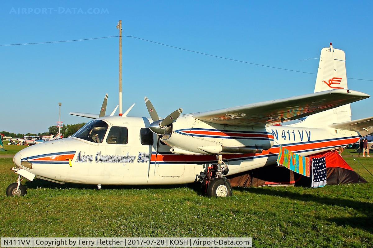 N411VV, 1952 Aero Commander 520 C/N 520-39, At 2017 EAA AirVenture at Oshkosh