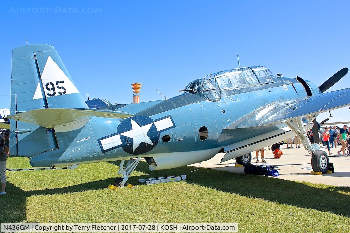 N436GM, Grumman TBM-3E Avenger C/N 4341 (Bu91436), At 2017 EAA AirVenture at Oshkosh