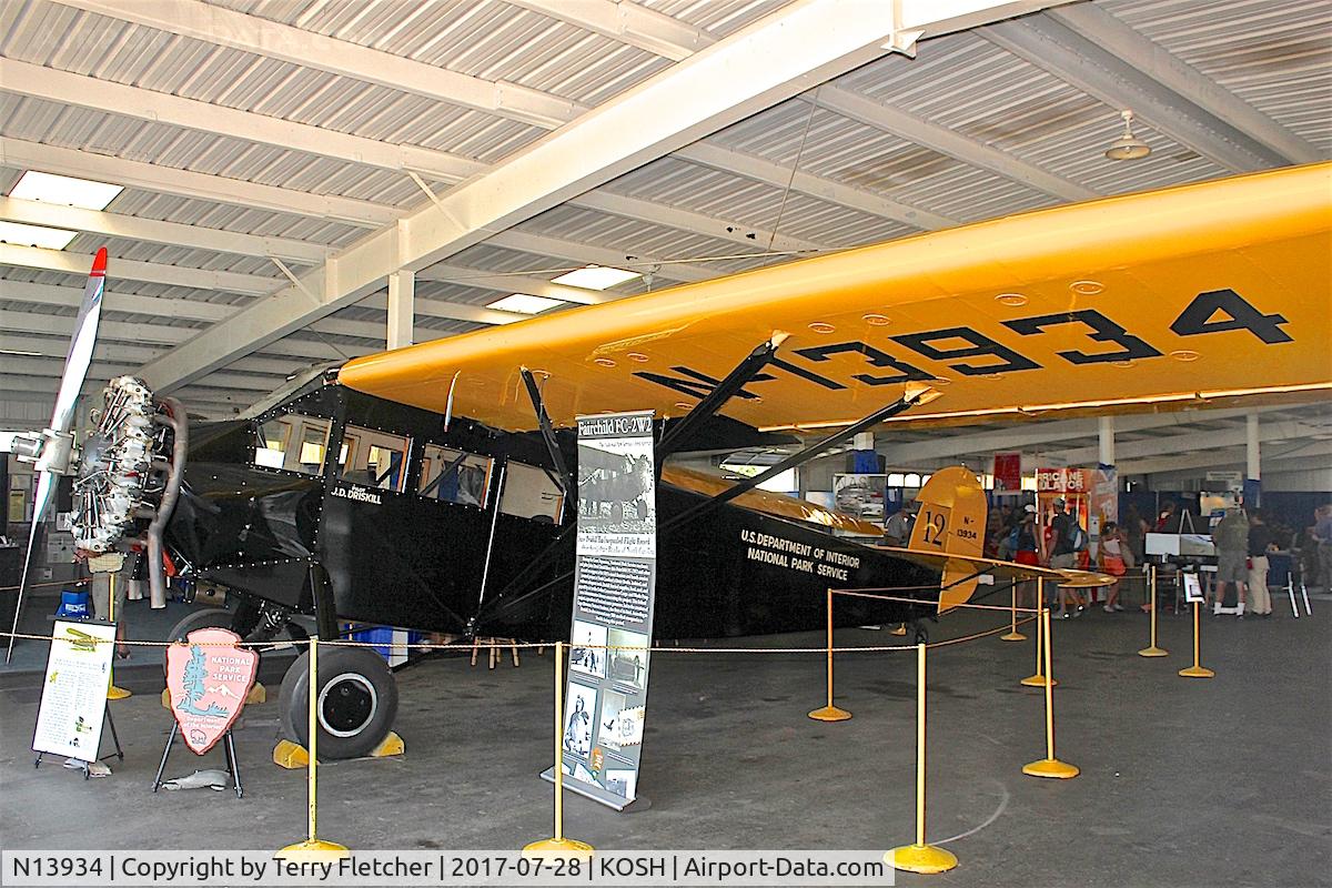 N13934, 1928 Fairchild FC-2W-2 C/N 531, At 2017 EAA AirVenture at Oshkosh