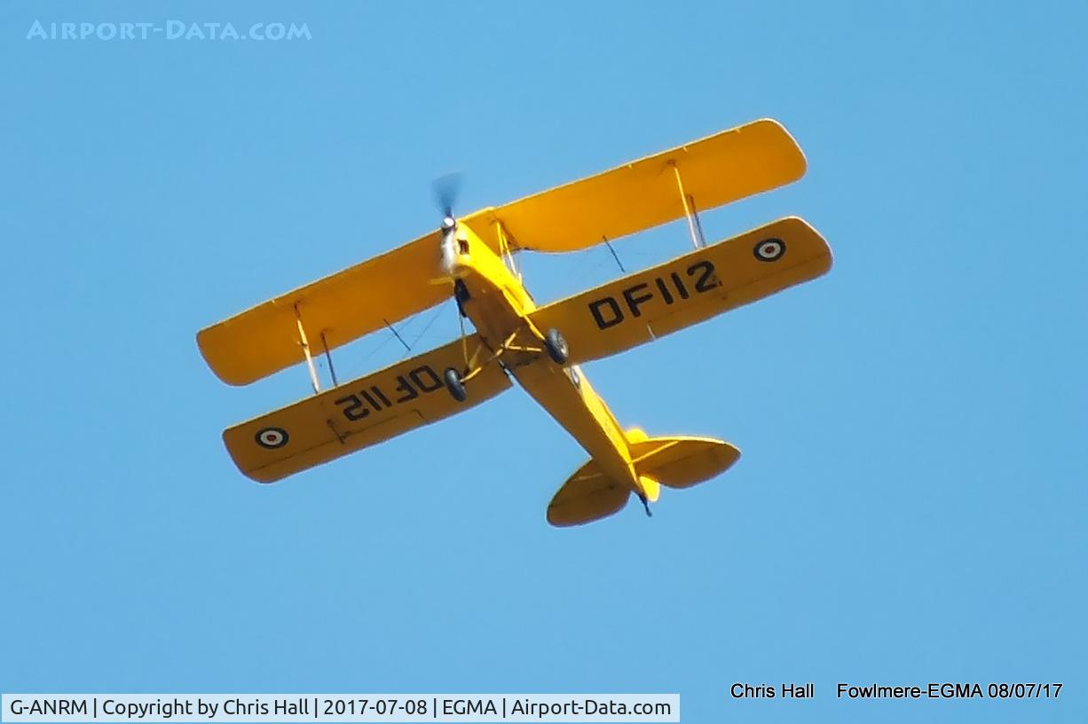 G-ANRM, 1942 De Havilland DH-82A Tiger Moth II C/N 85861, over Fowlmere