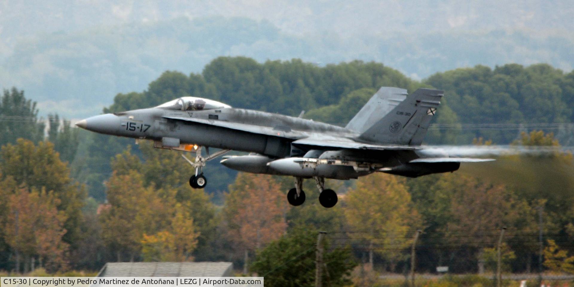 C15-30, McDonnell Douglas EF-18A Hornet C/N 616/A521, Aeropuerto de Zaragoza - España