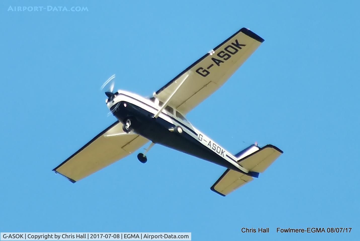G-ASOK, 1964 Reims Cessna F172E Skyhawk C/N 0057, over Fowlmere