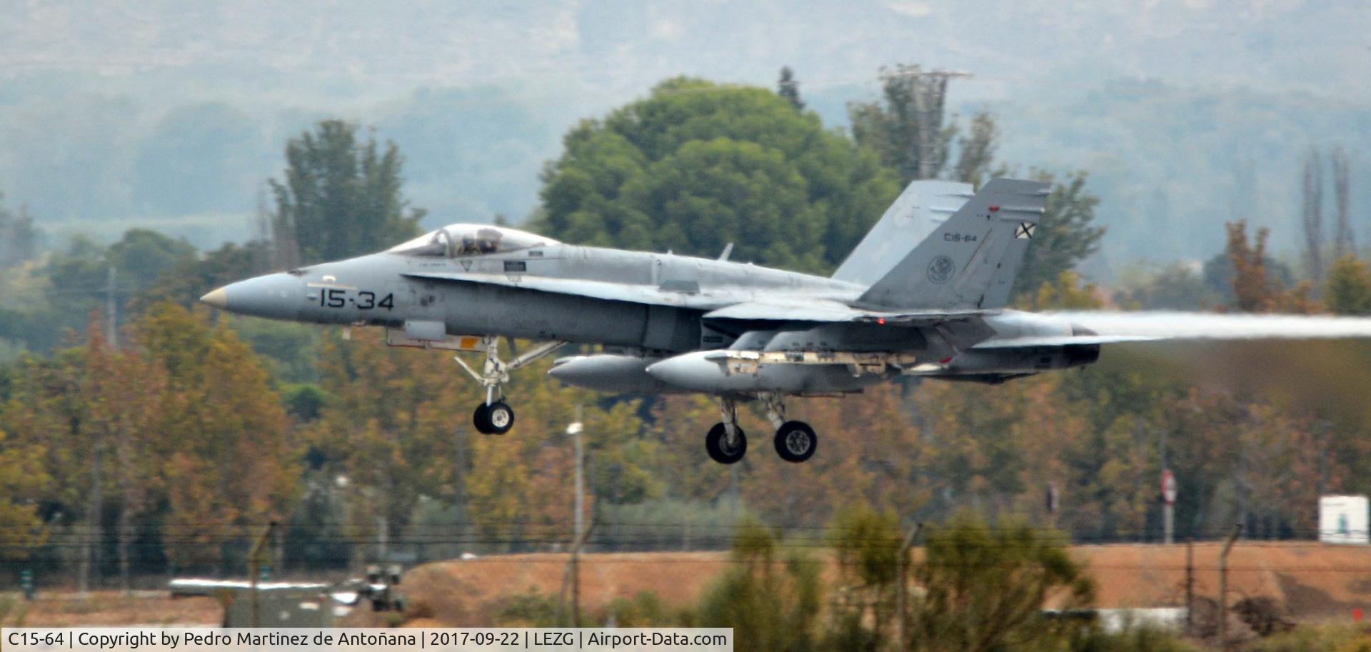 C15-64, McDonnell Douglas EF-18A Hornet C/N 0865/A587, Aeropuerto de Zaragoza - España