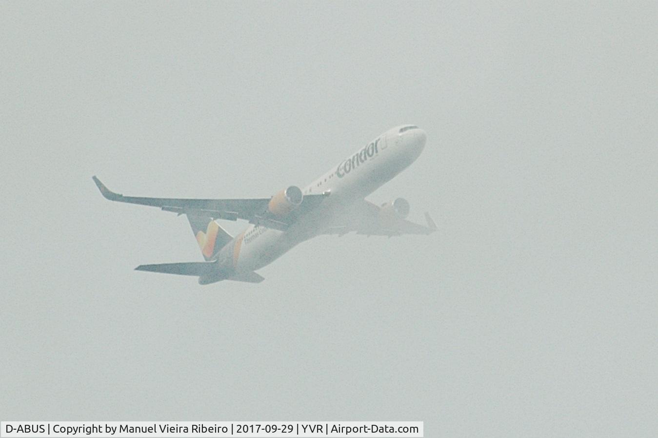 D-ABUS, 2001 Boeing 767-38E/ER C/N 30840, Cloudy day departure to Frankfurt