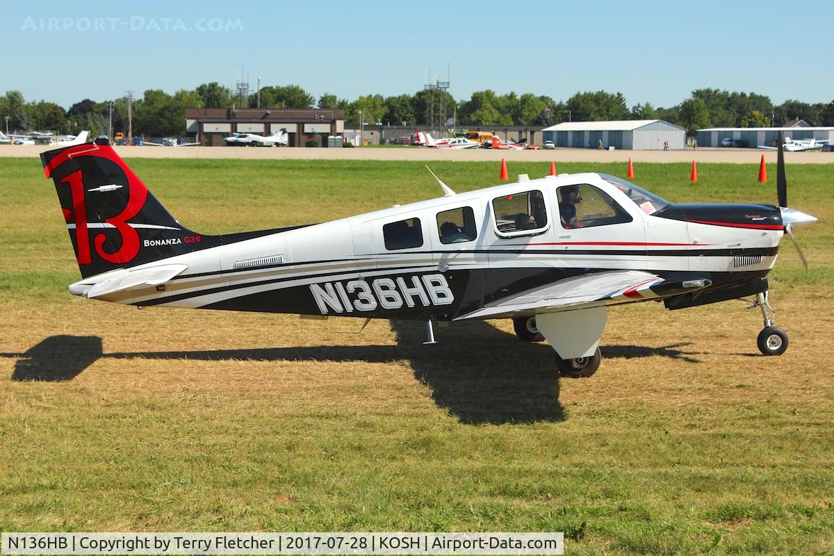 N136HB, Hawker Beechcraft Corp G36 Bonanza C/N E-3946, At 2017 EAA AirVenture at Oshkosh
