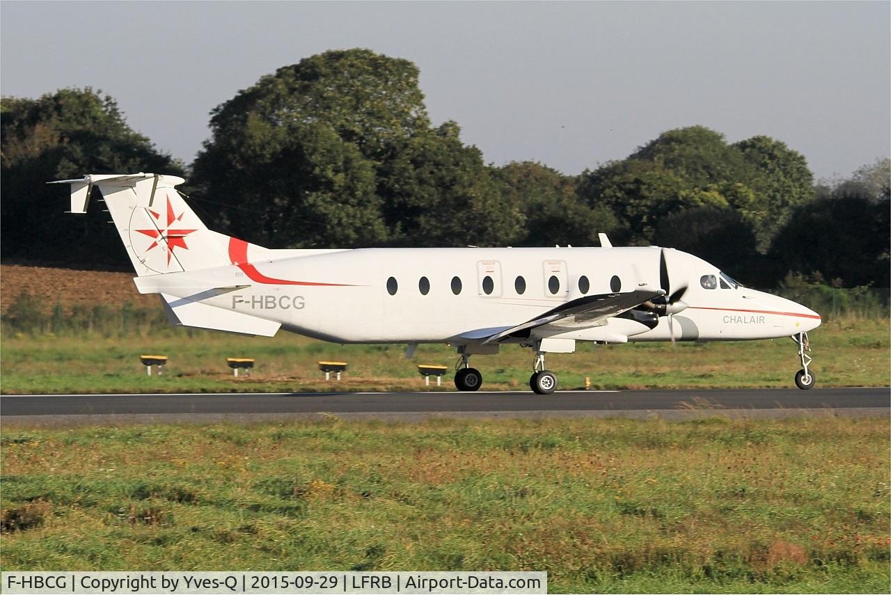 F-HBCG, 1993 Beech 1900D C/N UE-70, Beech 1900D, Take off run rwy 07R, Brest-Bretagne Airport (LFRB-BES)