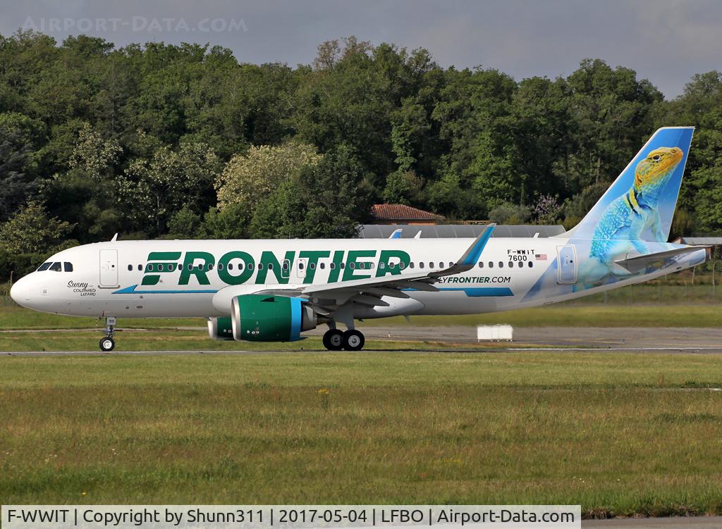 F-WWIT, 2017 Airbus A320-251N C/N 7600, C/n 7600 - To be N310FR 'Sunny the Collared Lizard'