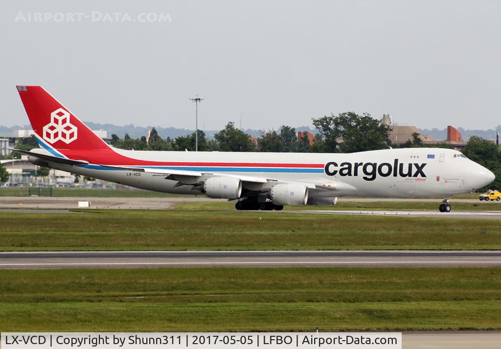 LX-VCD, 2011 Boeing 747-8R7F C/N 35809, Lining up rwy 14L for departure...