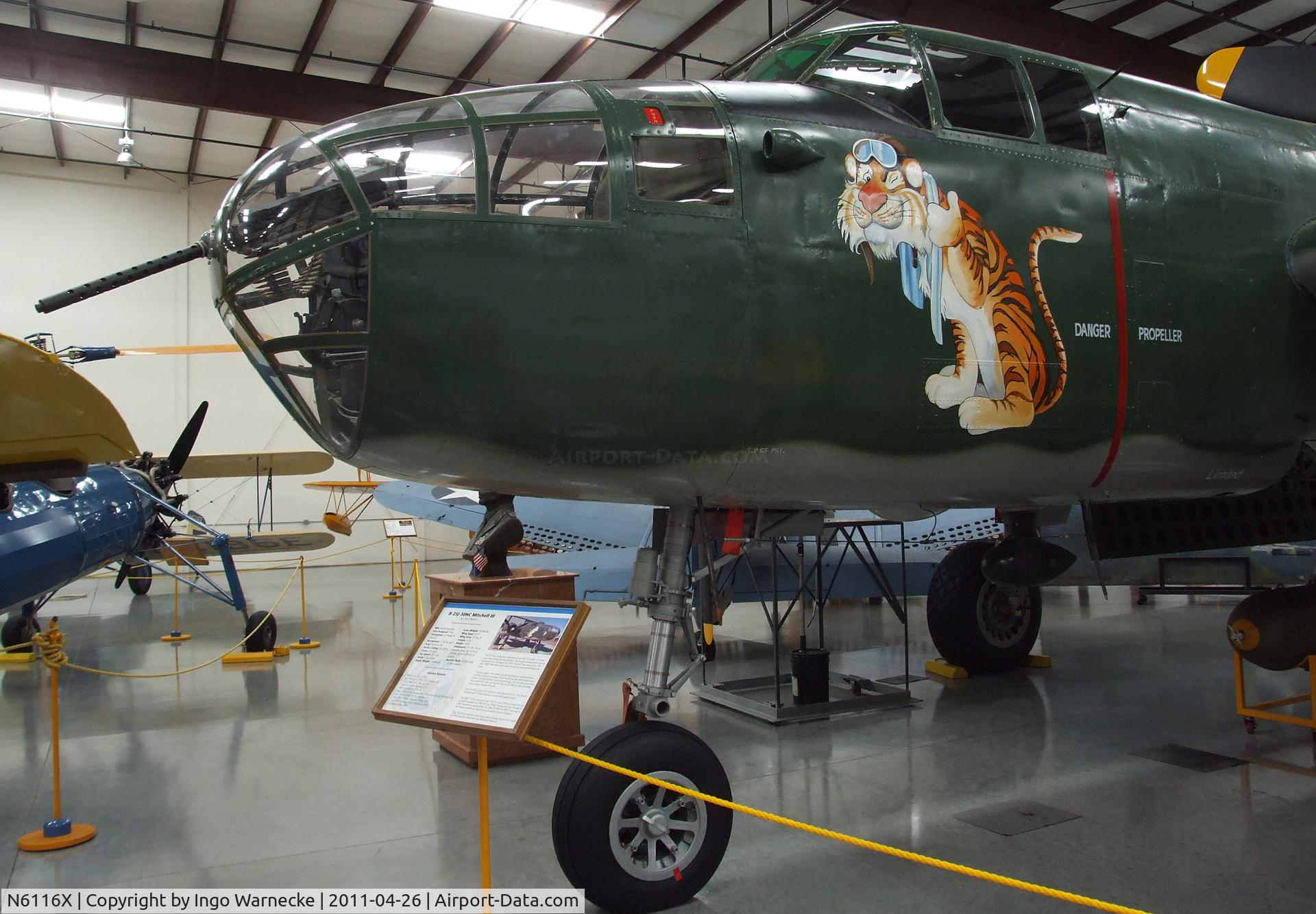 N6116X, 1944 North American TB-25J Mitchell C/N 108-47545, North American TB-25J Mitchell at the Yanks Air Museum, Chino CA