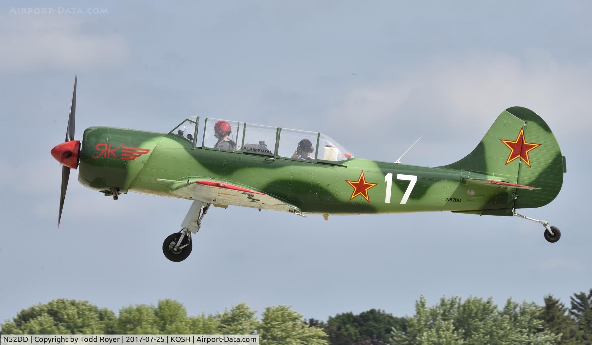 N52DD, 2002 Yakovlev (Aerostar) Yak-52TW C/N 0212404, Airventure 2017