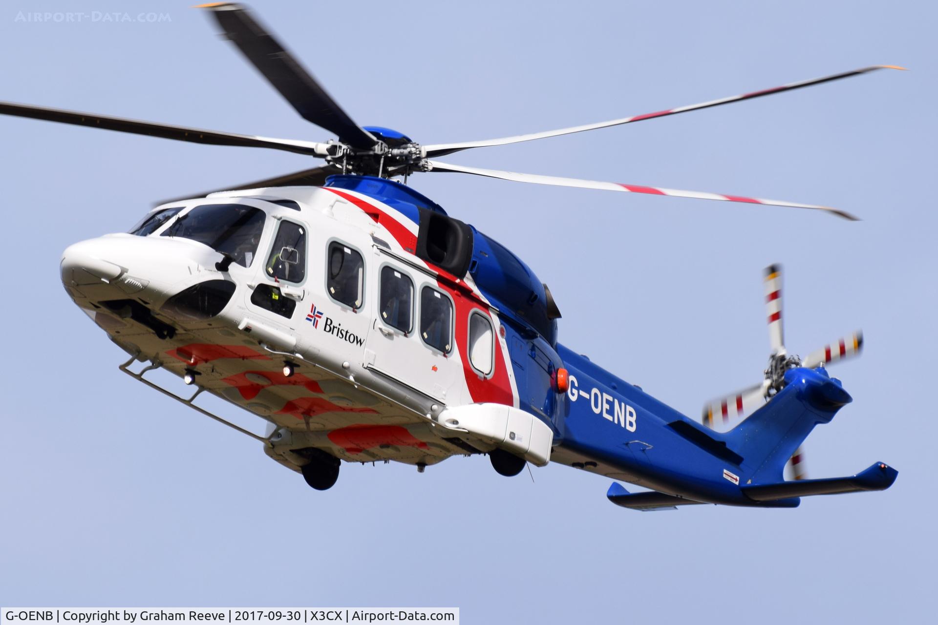 G-OENB, 2013 AgustaWestland AW189 C/N 49008, Over head at Northrepps.