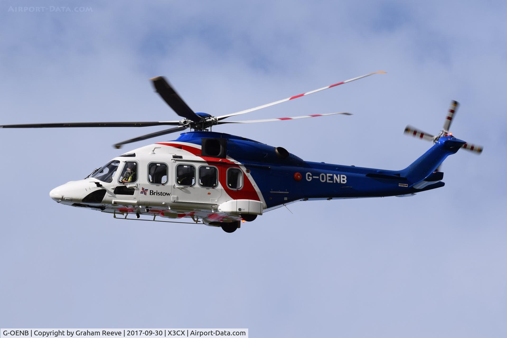 G-OENB, 2013 AgustaWestland AW189 C/N 49008, Over head at Northrepps.