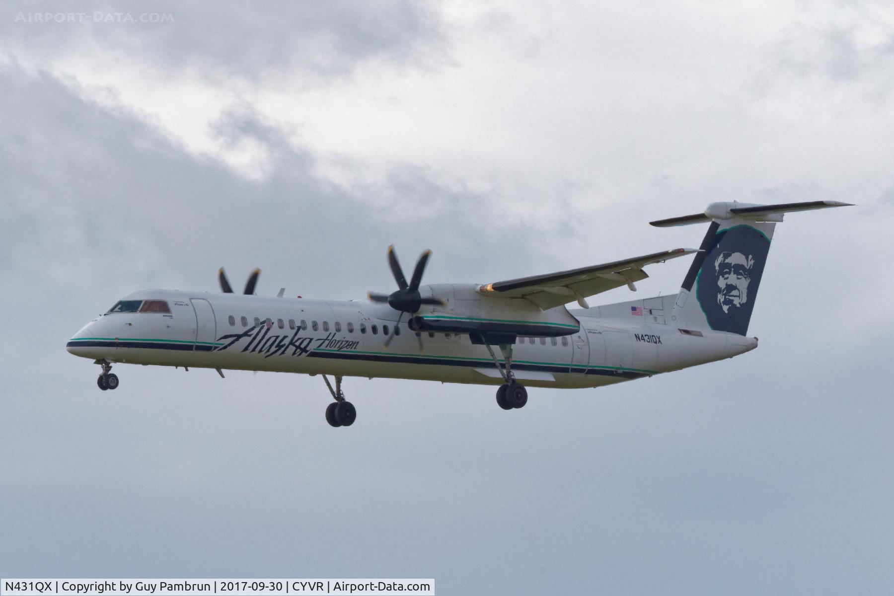 N431QX, 2007 Bombardier DHC-8-402 Dash 8 C/N 4164, Landing