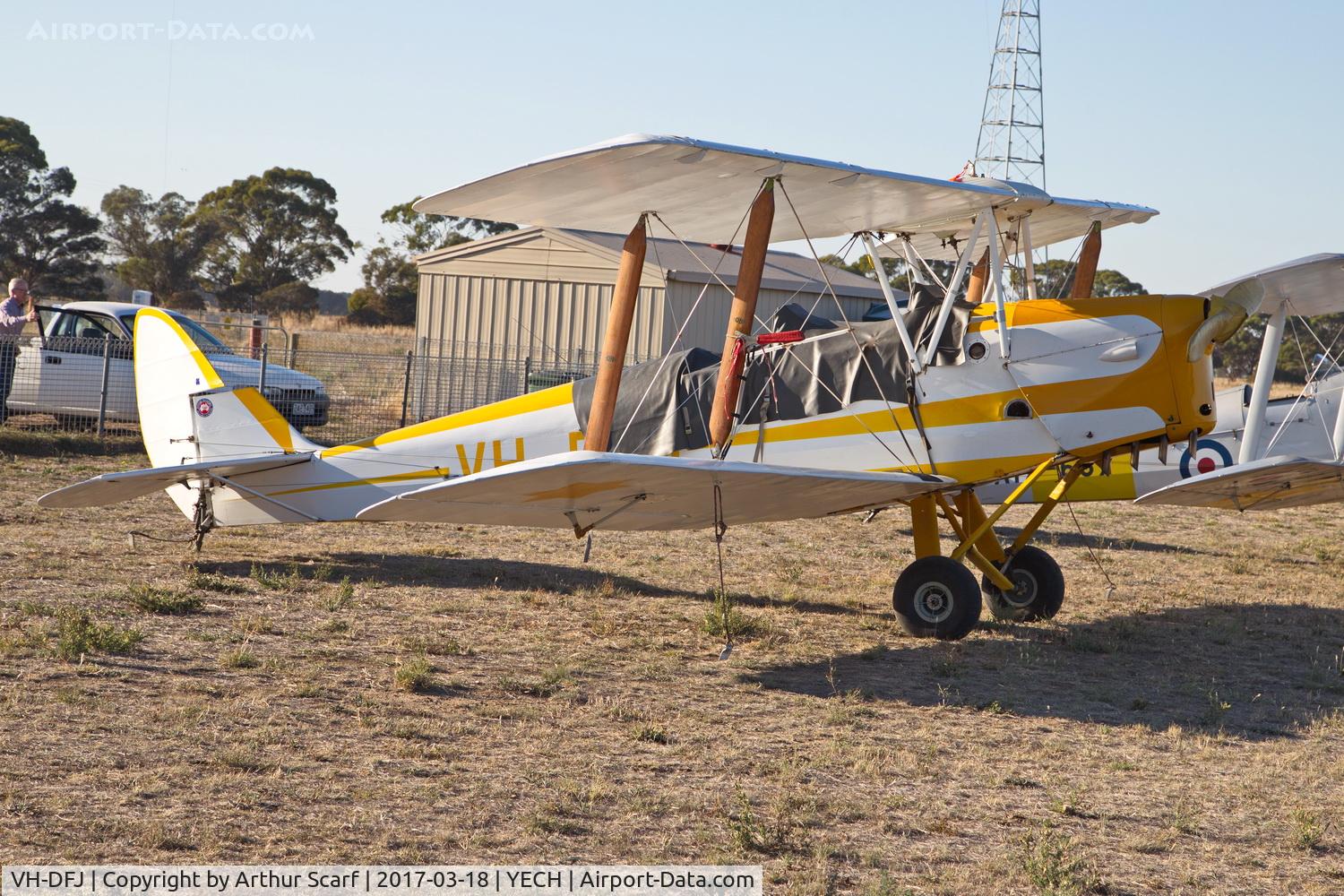VH-DFJ, 1942 De Havilland Australia DH-82A Tiger Moth C/N DHA861, AAAA Fly In 2017
