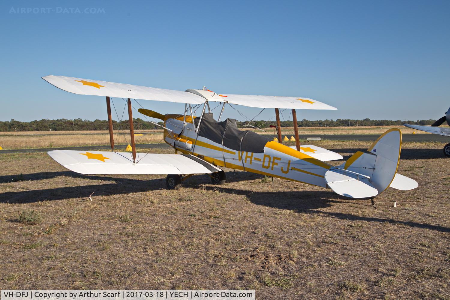 VH-DFJ, 1942 De Havilland Australia DH-82A Tiger Moth C/N DHA861, AAAA Fly In 2017