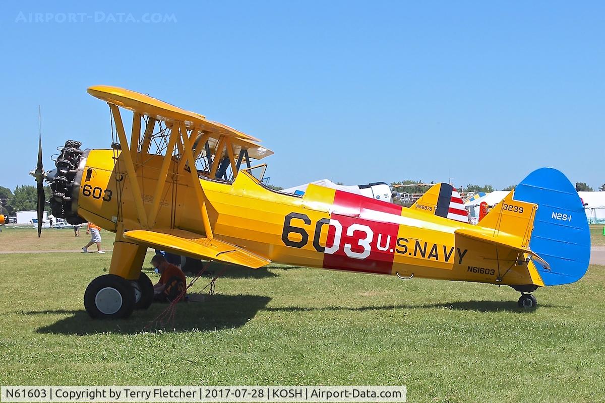 N61603, 1940 Boeing A75N1(PT17) C/N 75-1016, At 2017 EAA AirVenture at Oshkosh