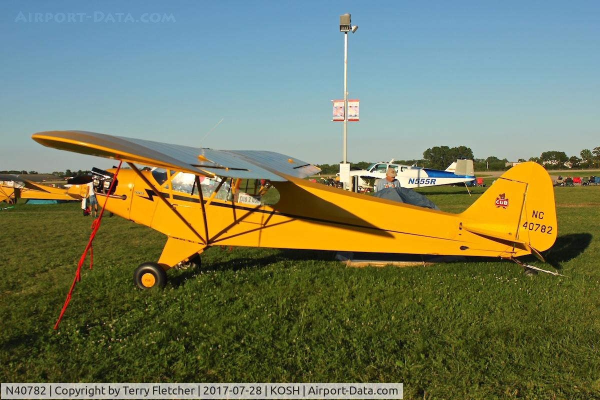 N40782, 1941 Piper J3F-65 Cub C/N 7496, At 2017 EAA AirVenture at Oshkosh