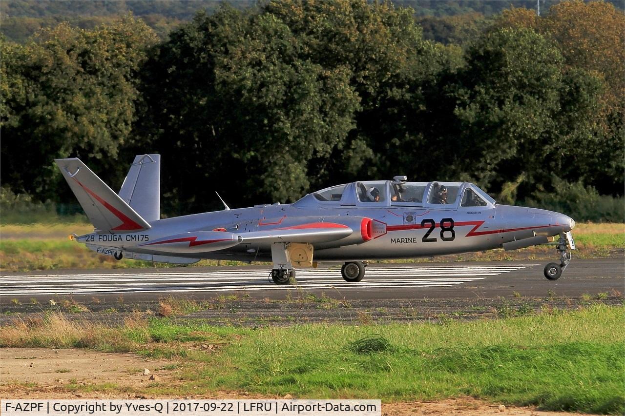 F-AZPF, Fouga CM-175 Zephyr C/N 28, Fouga CM-175 Zephyr, Ready to take off rwy 23, Morlaix-Ploujean airport (LFRU-MXN) Air show 2017