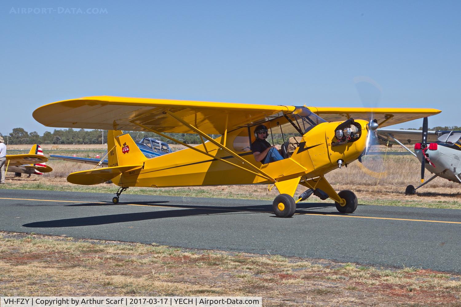 VH-FZY, 1939 Piper J3C-65 Cub Cub C/N 3416, AAAA Fly In 2017