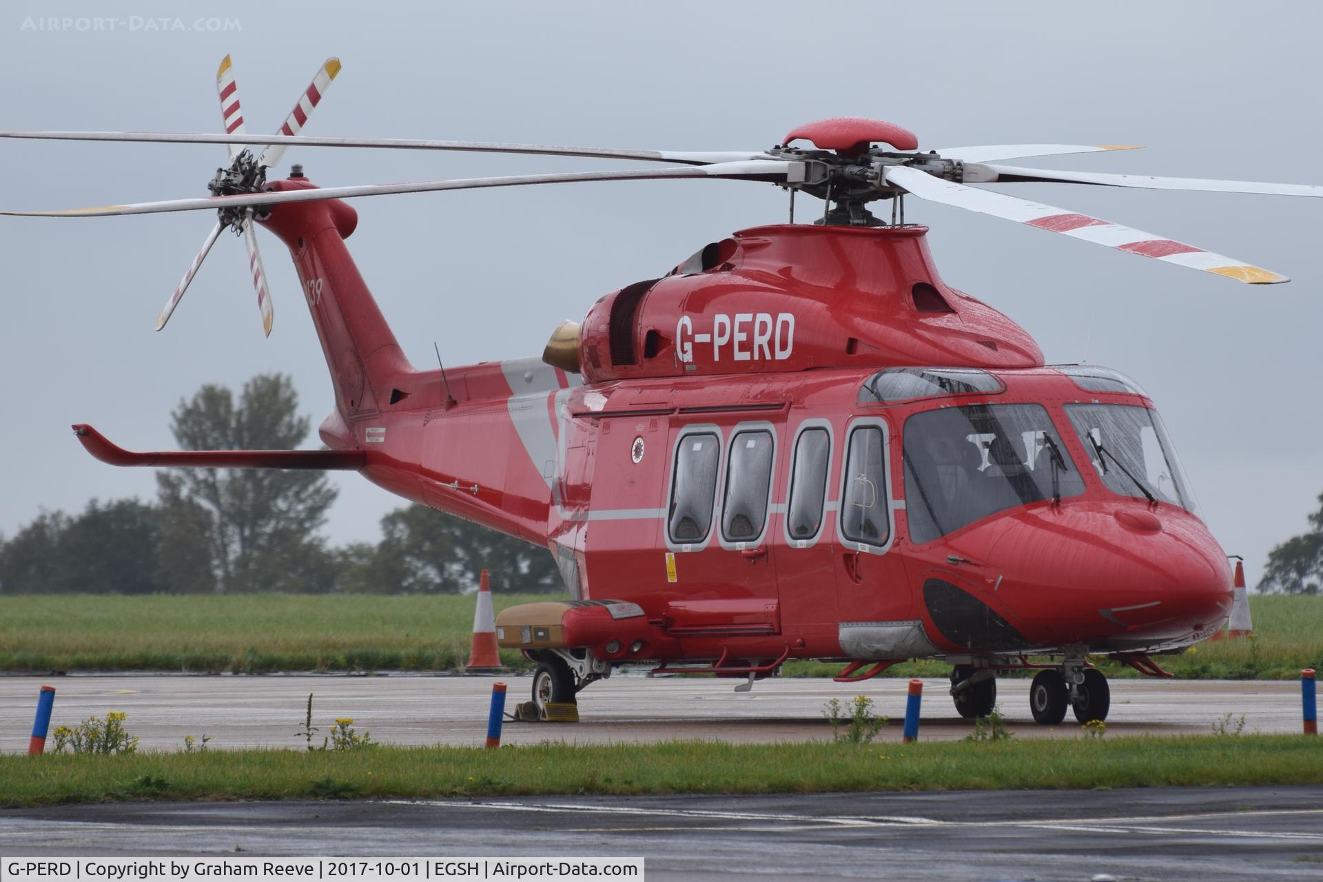 G-PERD, 2012 AgustaWestland AW-139 C/N 41270, Parked at Norwich.