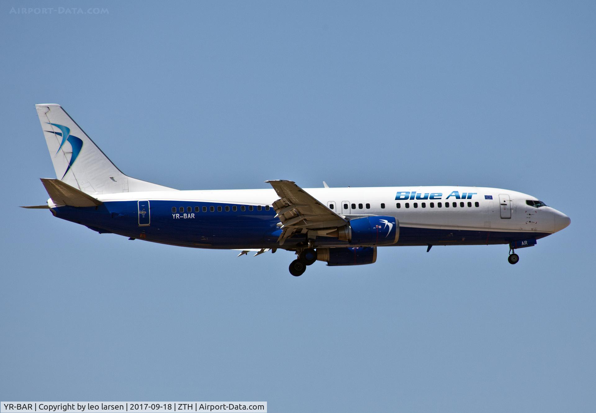 YR-BAR, 1991 Boeing 737-4Q8 C/N 25371, Zakynthos 18.9.2017 app to R-34
