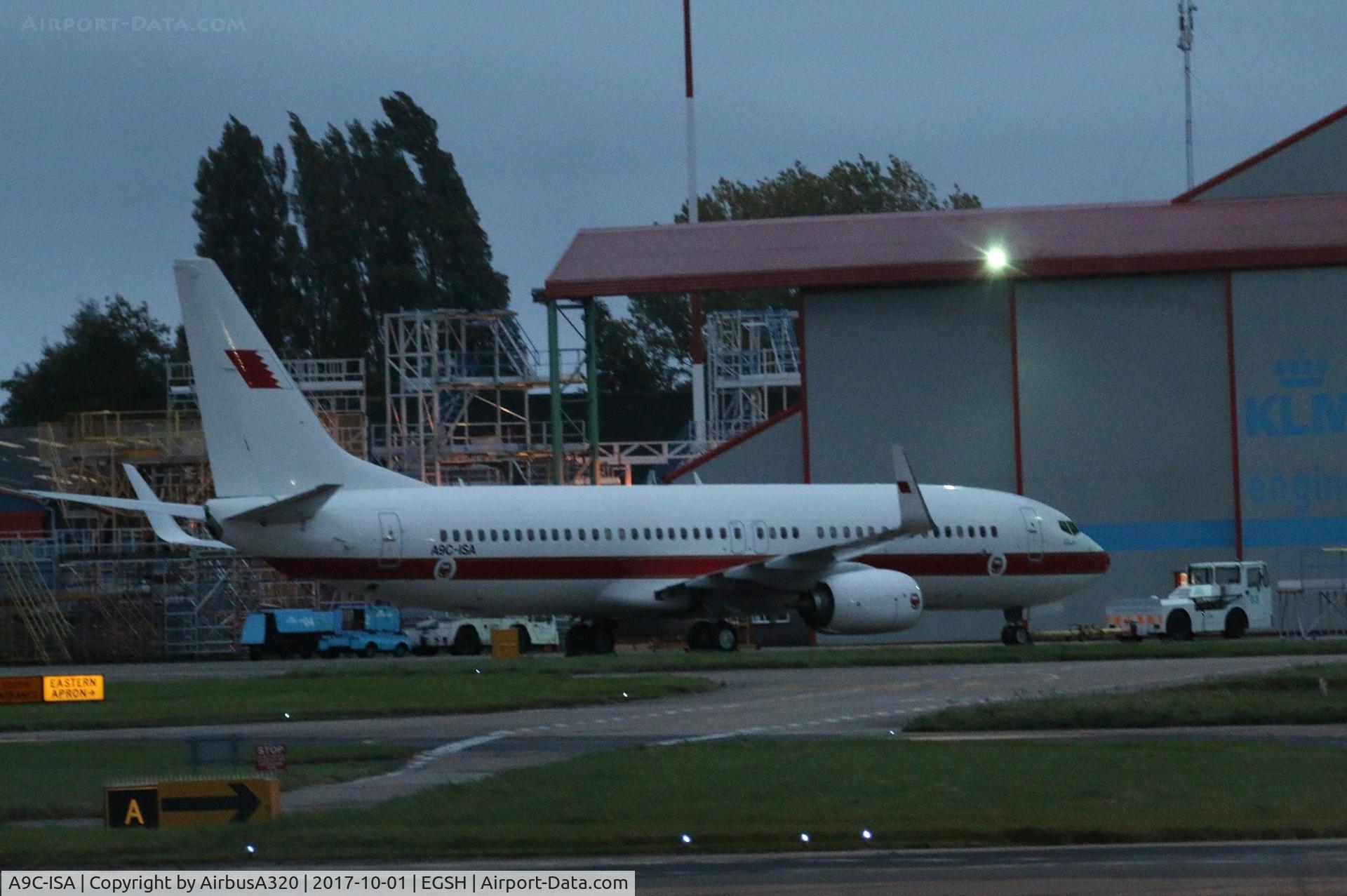 A9C-ISA, 2015 Boeing 737-86J C/N 37750, Outside the KLM  hangers arrived for Maintenance