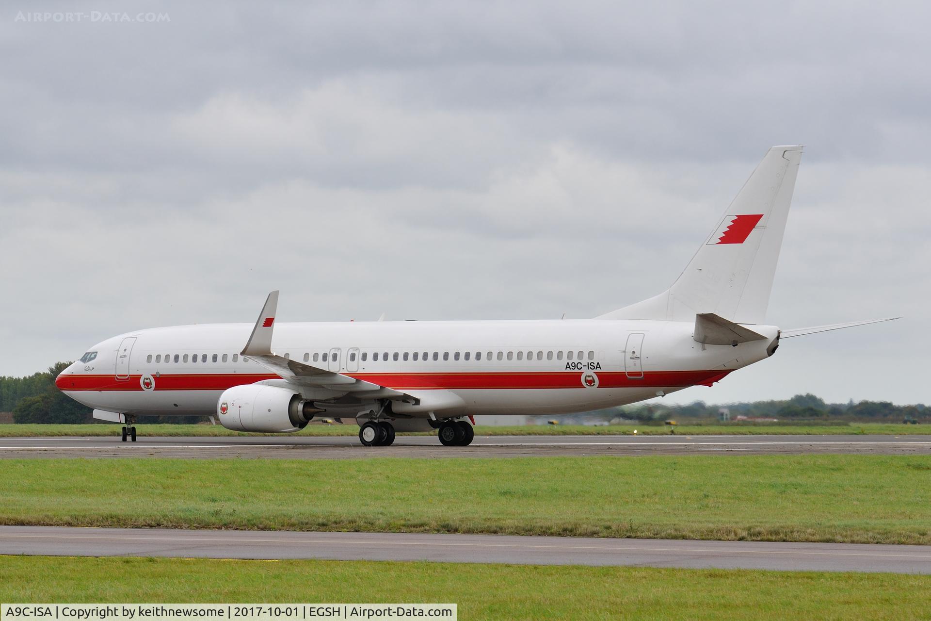 A9C-ISA, 2015 Boeing 737-86J C/N 37750, Arriving at Norwich for KLM Engineering.