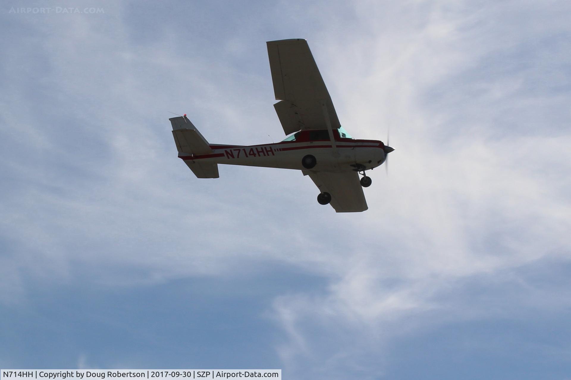 N714HH, 1977 Cessna 150M C/N 15079185, 1977 Cessna 150M, Continental O-200 100 Hp, on final Rwy 22