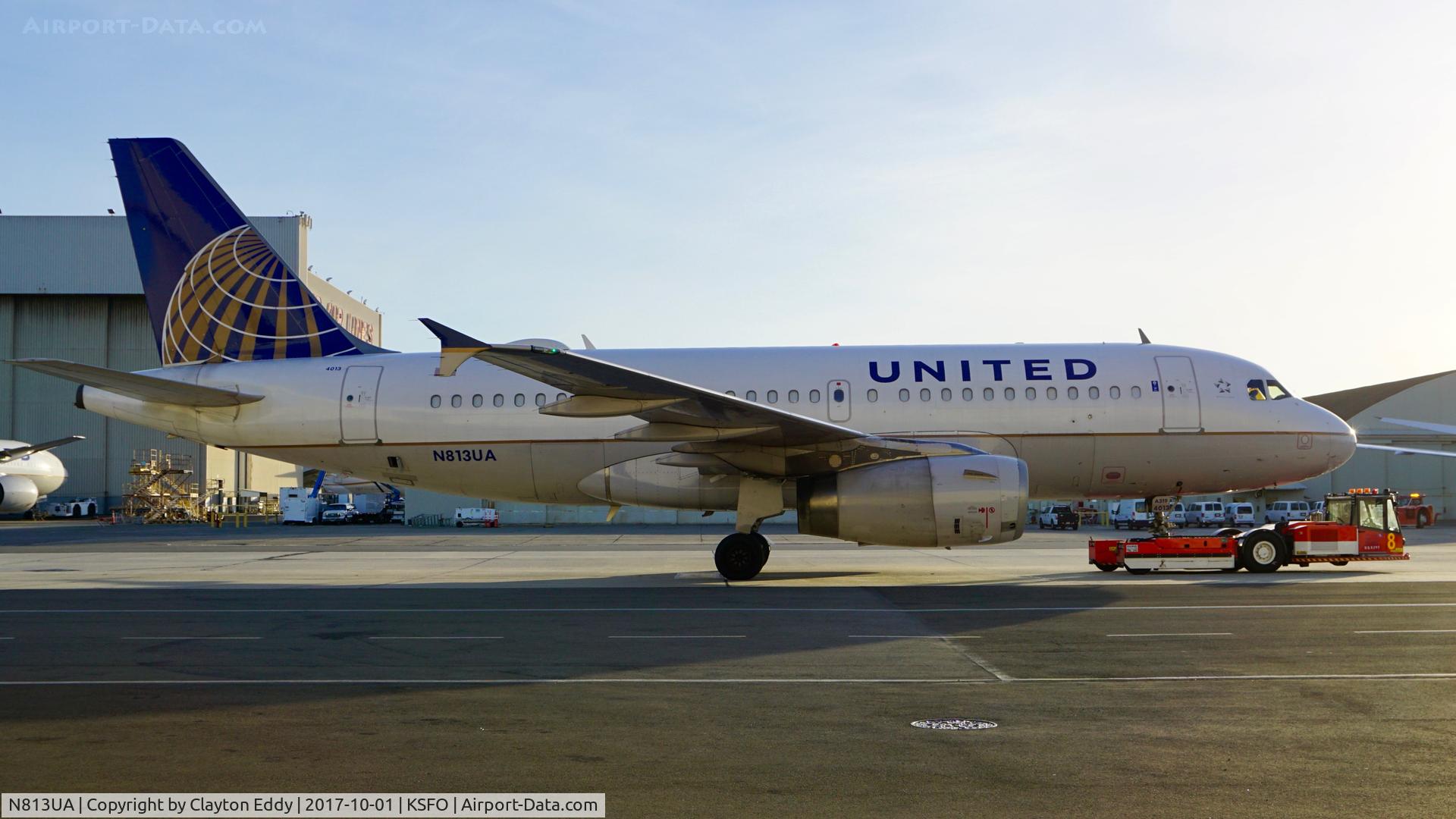 N813UA, 1998 Airbus A319-131 C/N 858, SFO 2017.