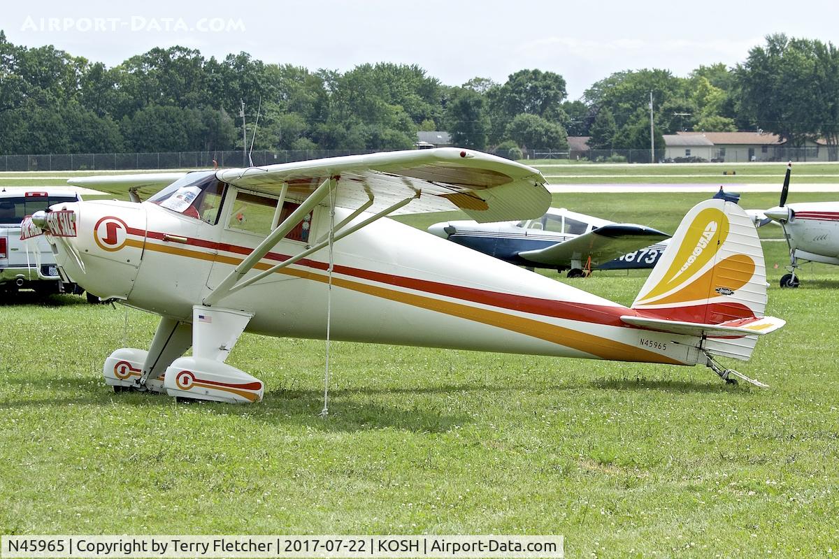 N45965, 1946 Silvaire Luscombe 8A C/N 2492, At 2017 EAA AirVenture at Oshkosh