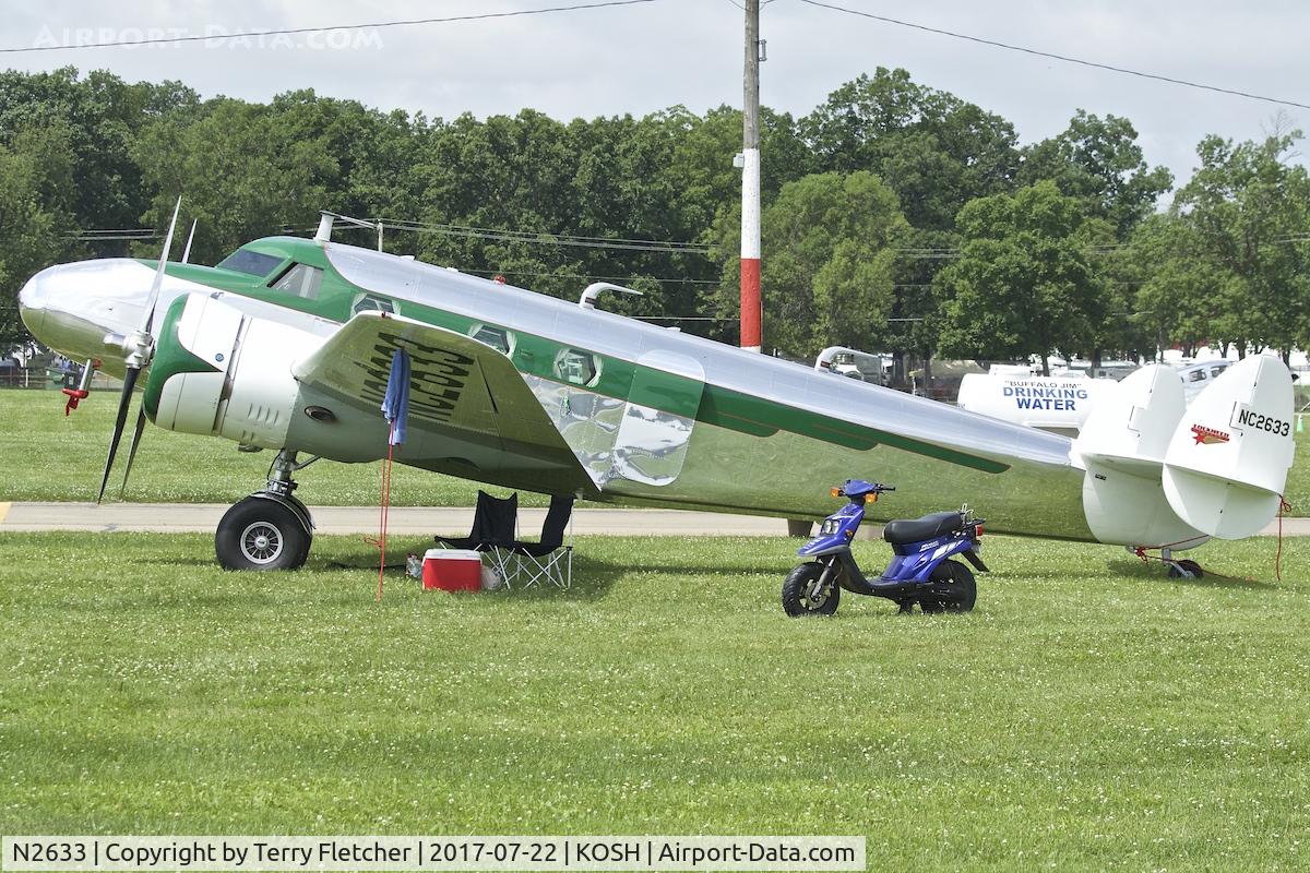 N2633, 1940 Lockheed 12A Electra Junior C/N 1281, At 2017 EAA AirVenture at Oshkosh