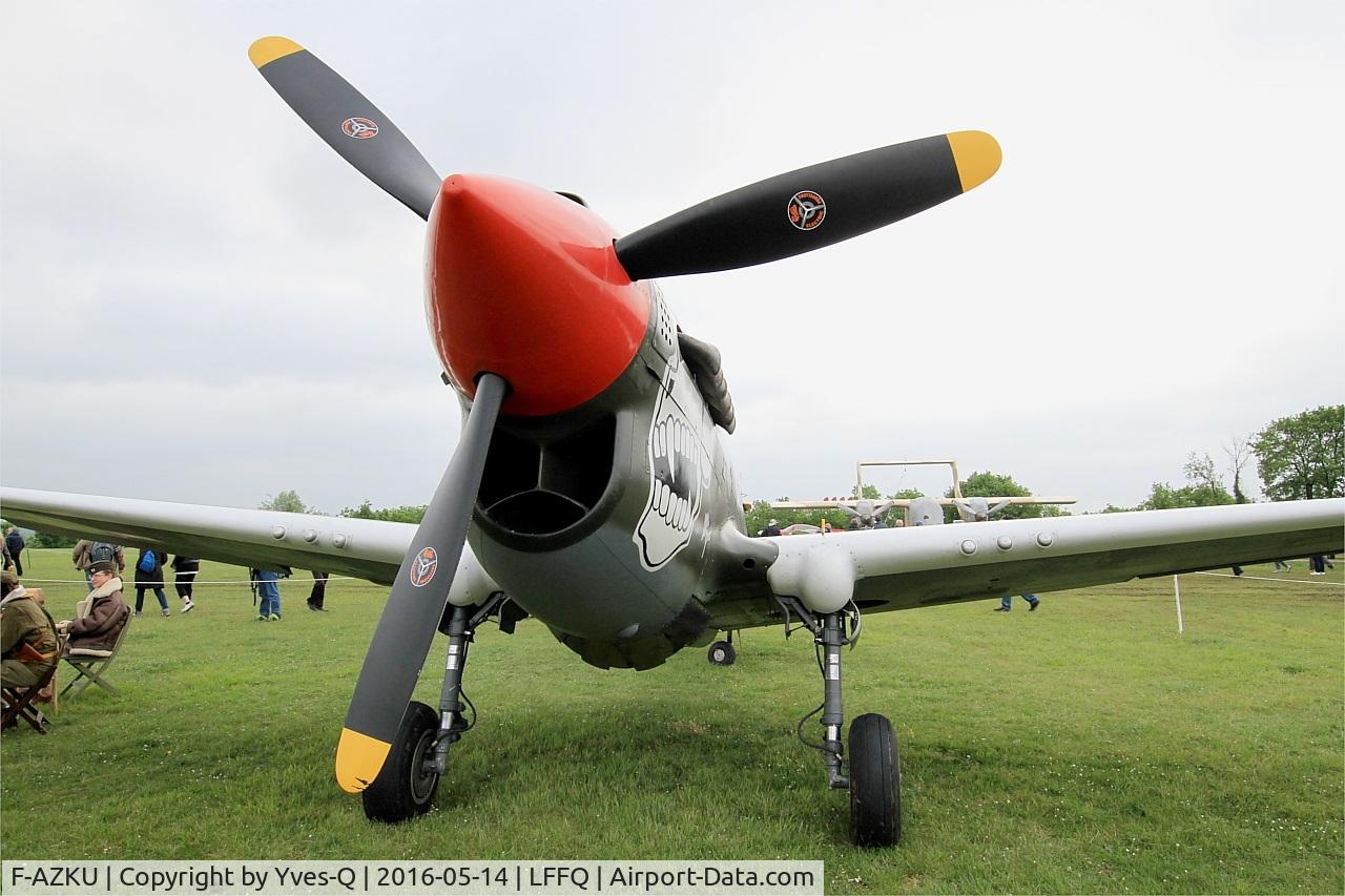 F-AZKU, 1942 Curtiss P-40N Warhawk C/N 29677, Curtiss P-40N Warhawk, Static park, La Ferté-Alais (LFFQ) Air show 2016
