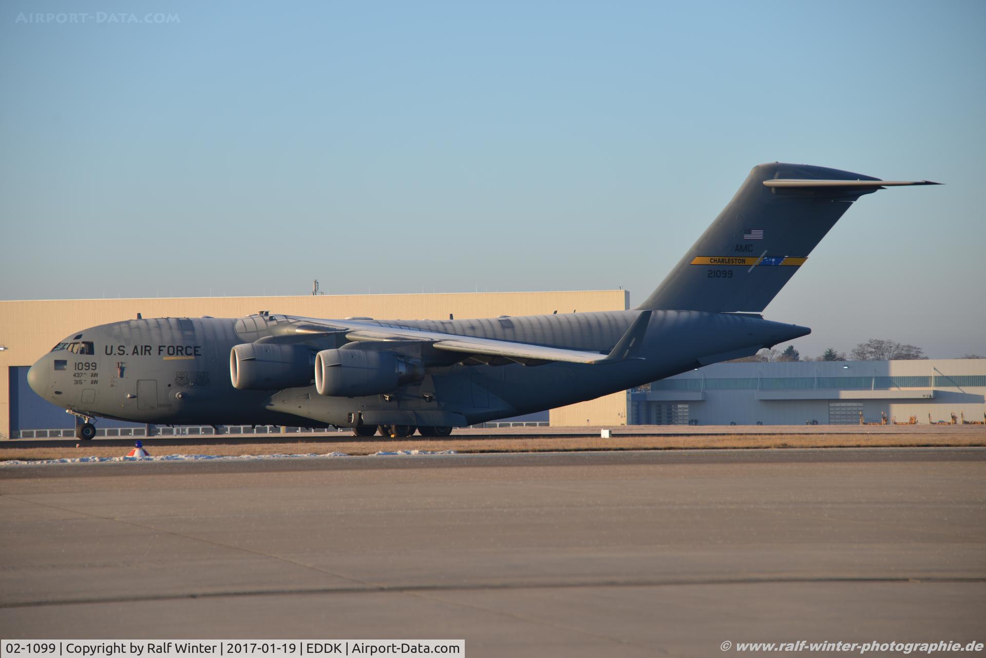 02-1099, 2002 Boeing C-17A Globemaster III C/N P-99, Boeing C-17A Globemaster III - MC RCH US Air Force USAF 'Charleston' - P-99 - 02-1099 - 19.01.2017 - CGN