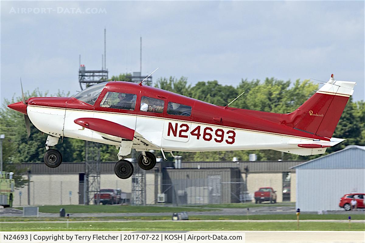 N24693, 1973 Beech C23 Sundowner 180 C/N M-1443, At 2017 EAA AirVenture at Oshkosh
