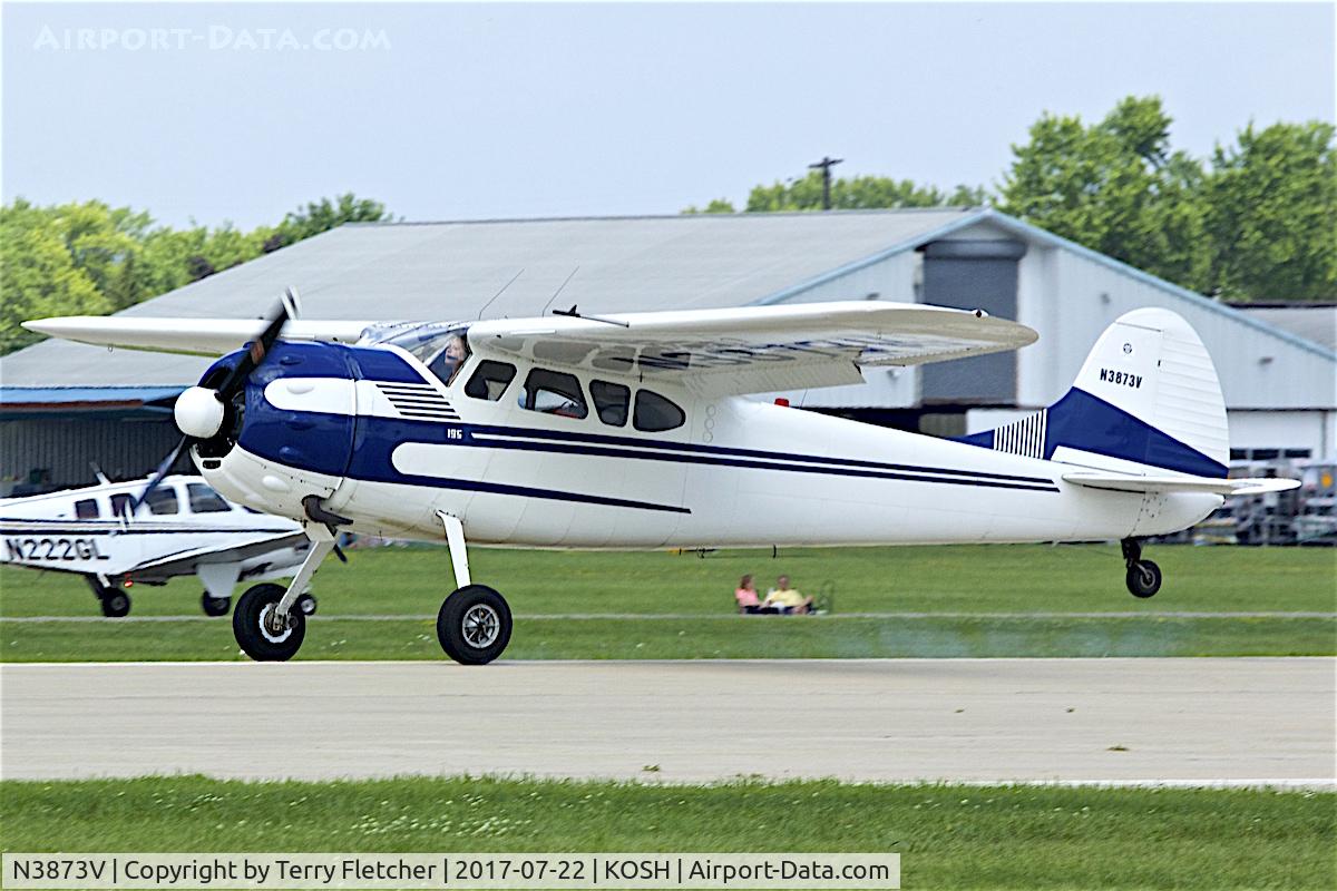 N3873V, 1949 Cessna 195 C/N 7335, At 2017 EAA AirVenture at Oshkosh