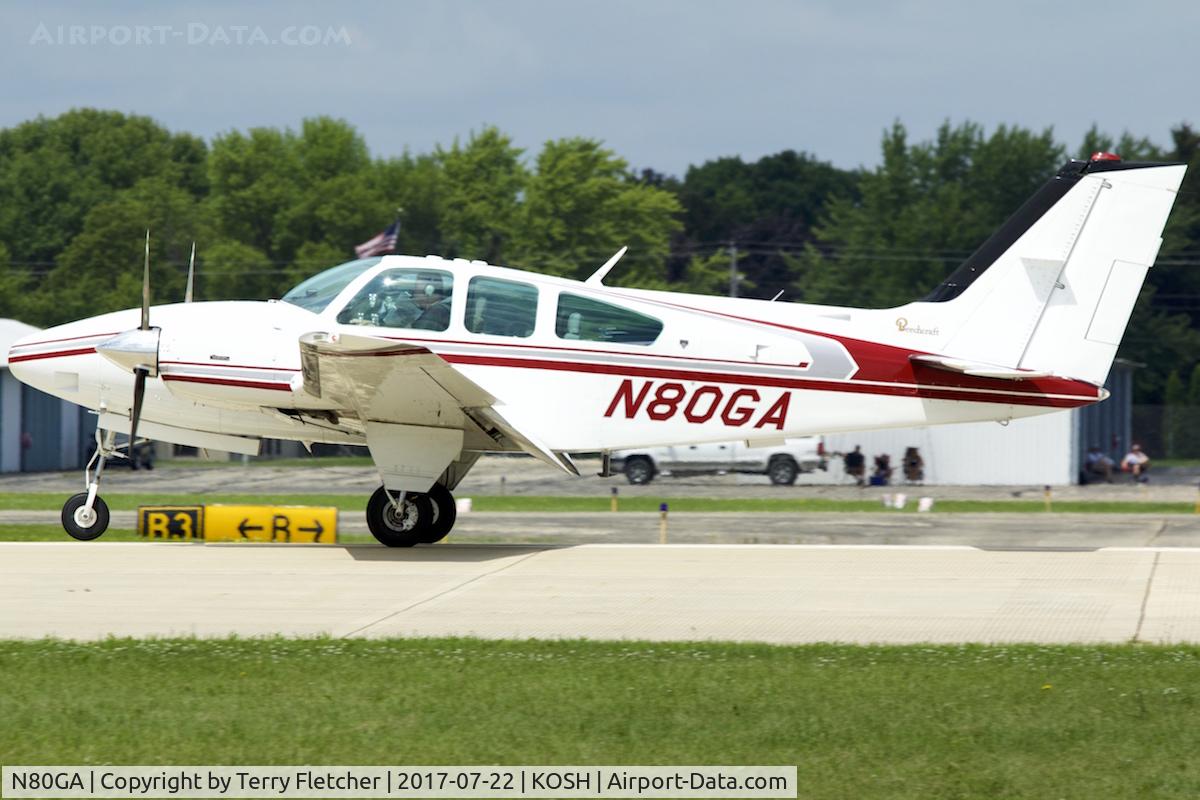N80GA, 1979 Beech E-55 Baron C/N TE-1169, At 2017 EAA AirVenture at Oshkosh