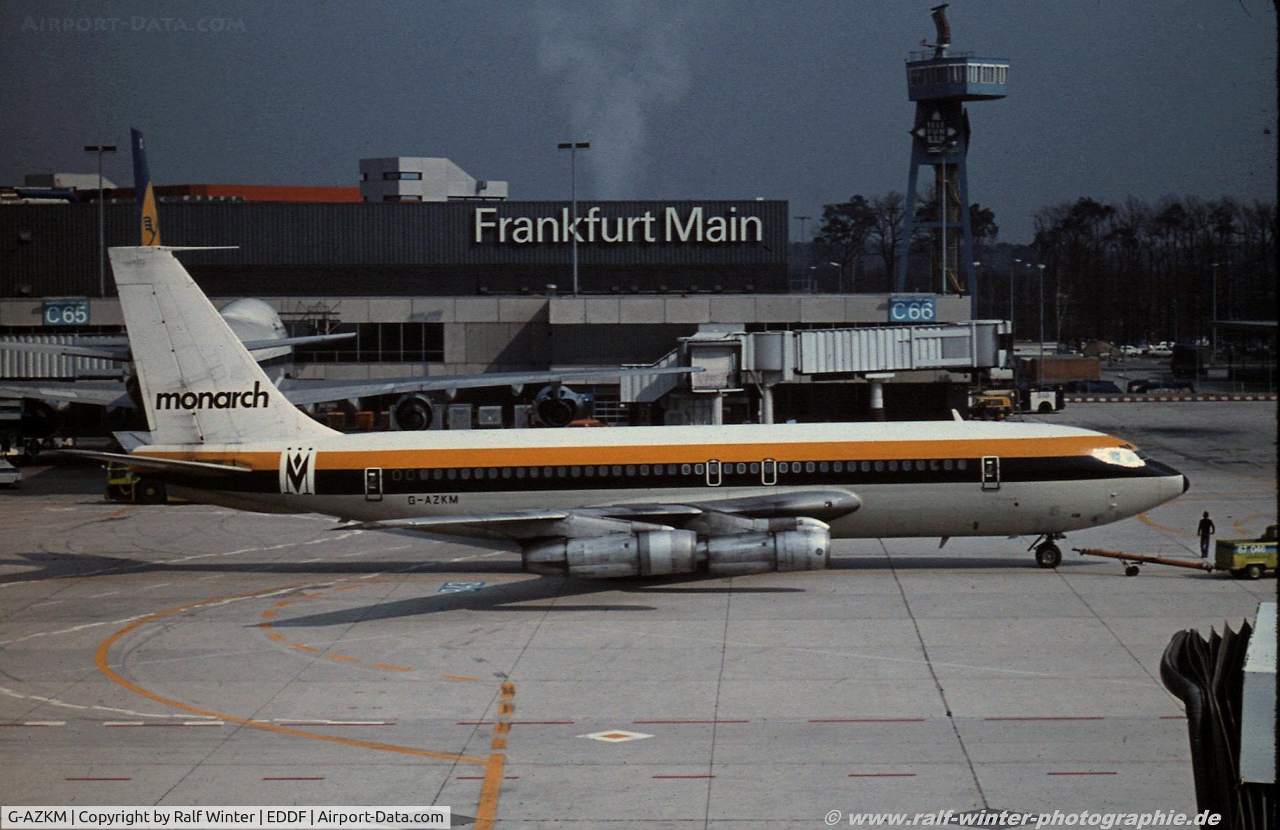 G-AZKM, 1961 Boeing 720-051B C/N 18382, Boeing 720-051B - Monarch Airliners - 18382 - G-AZKM - 1977 - FRA